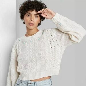 Embroidered Flower Knit Sweater
